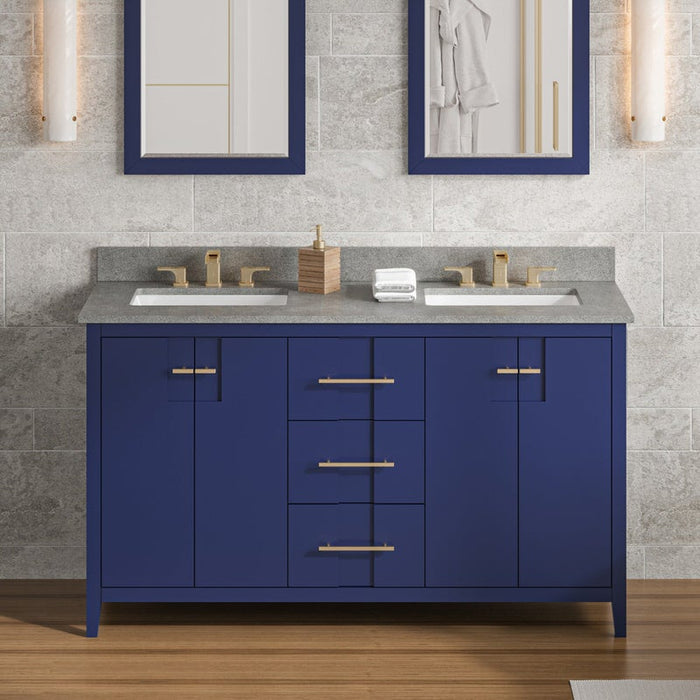 Jeffrey Alexander Katara 60-inch Double Bathroom Vanity with Top - Luxe Vanity & Tub