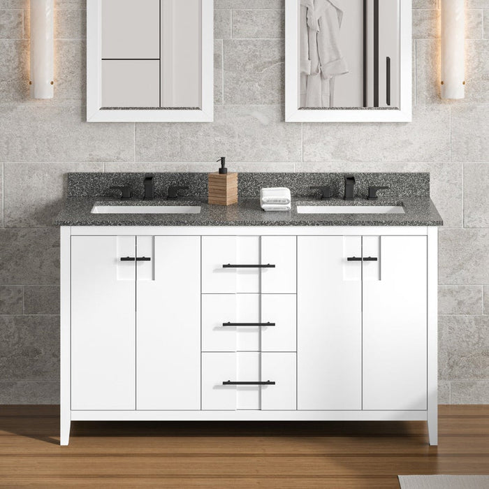 jeffrey alexander katara 60-inch double bathroom vanity with top in grey from home luxury usa