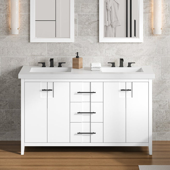 jeffrey alexander katara 60-inch double bathroom vanity with top in grey from home luxury usa