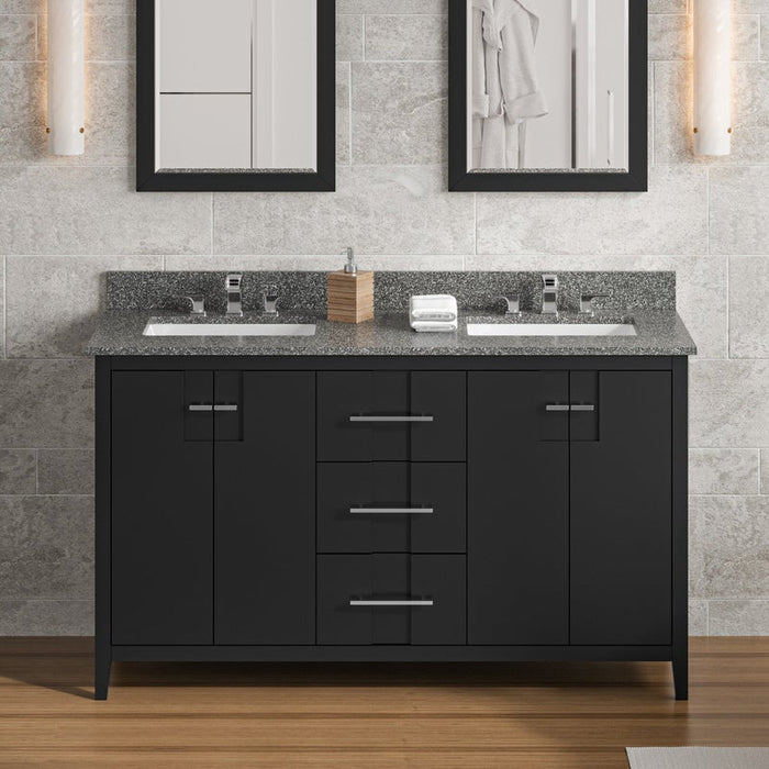 jeffrey alexander katara 60-inch double bathroom vanity with top in grey from home luxury usa