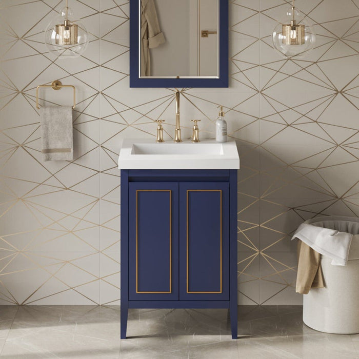 jeffrey alexander percival 24-inch bathroom vanity with top in blue