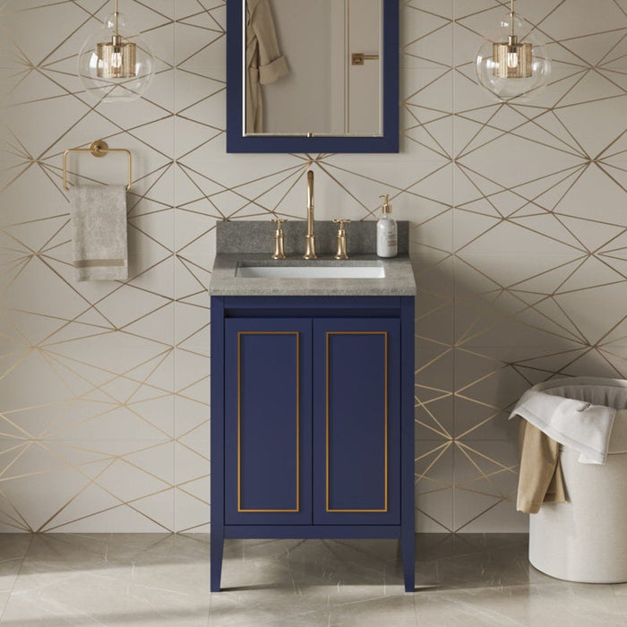 jeffrey alexander percival 24-inch bathroom vanity with top in blue