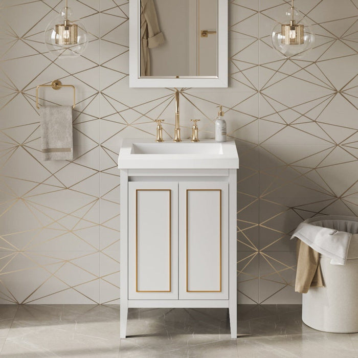 jeffrey alexander percival 24-inch bathroom vanity with top in white