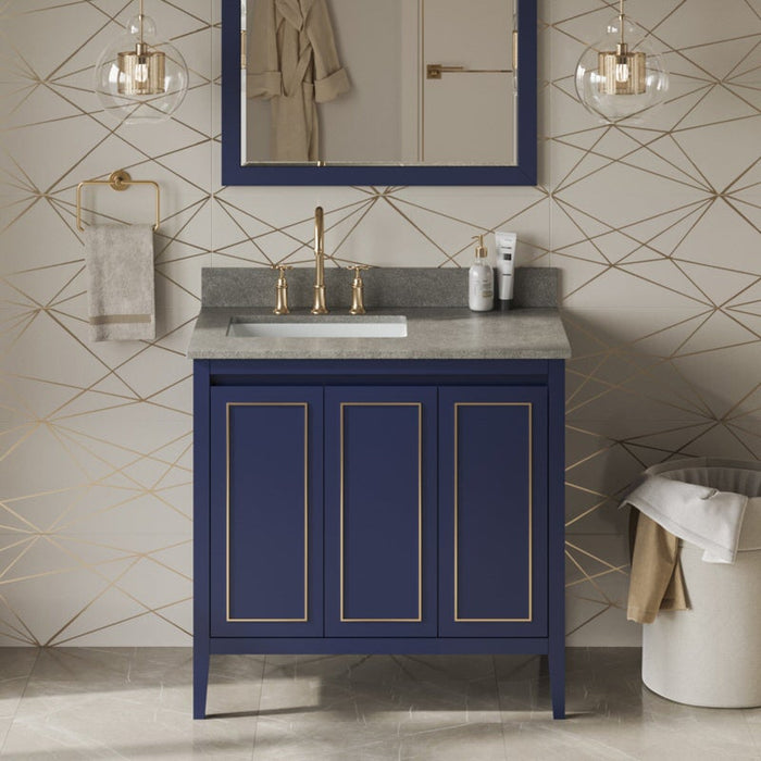 jeffrey alexander percival 36-inch single bathroom vanity with top in blue