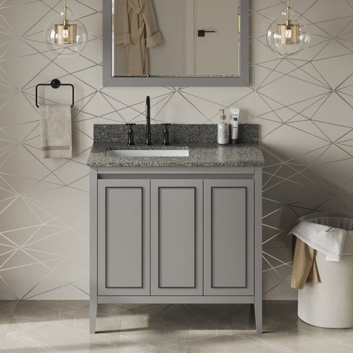 jeffrey alexander percival 36-inch single bathroom vanity with top in grey