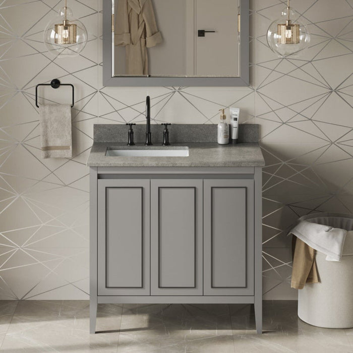 jeffrey alexander percival 36-inch single bathroom vanity with top in grey