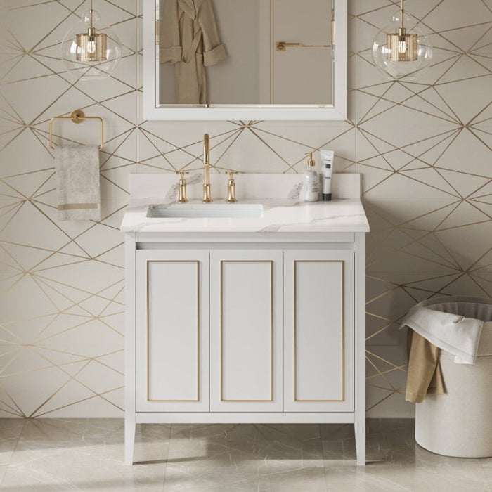 jeffrey alexander percival 36-inch single bathroom vanity with top in white 