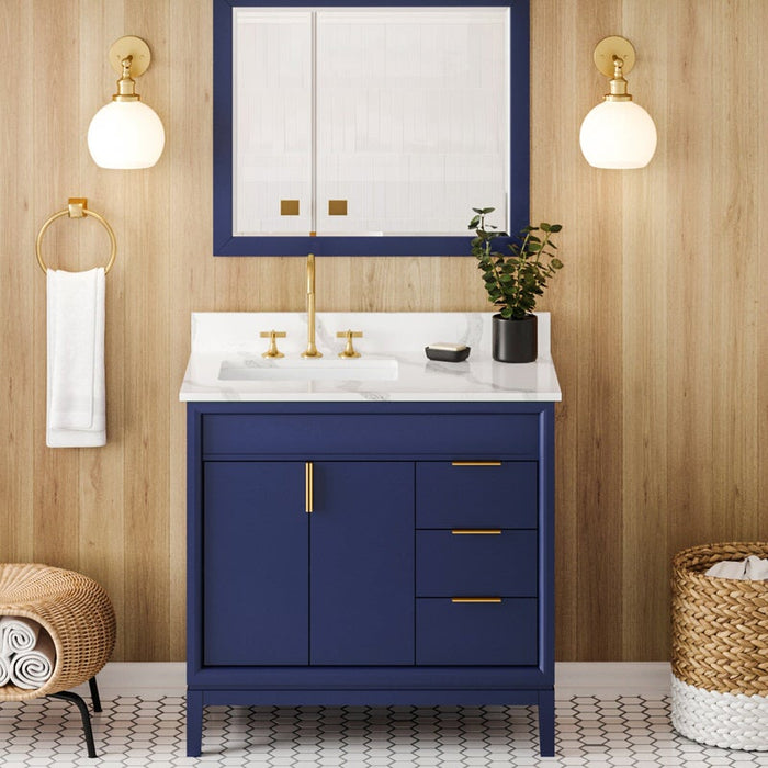 Jeffrey Alexander Theodora 36-inch Bathroom Vanity with Top - Luxe Vanity & Tub