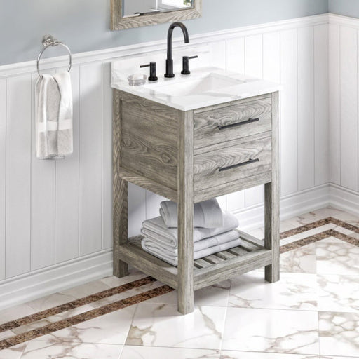 jeffrey alexander wavecrest 24-inch single bathroom vanity with top in grey from home luxury usa