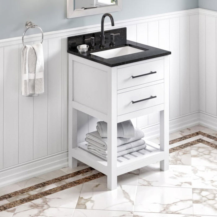 jeffrey alexander wavecrest 24-inch single bathroom vanity with top in white from home luxury usa