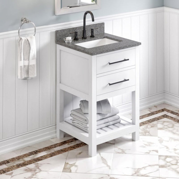 jeffrey alexander wavecrest 24-inch single bathroom vanity with top in white from home luxury usa