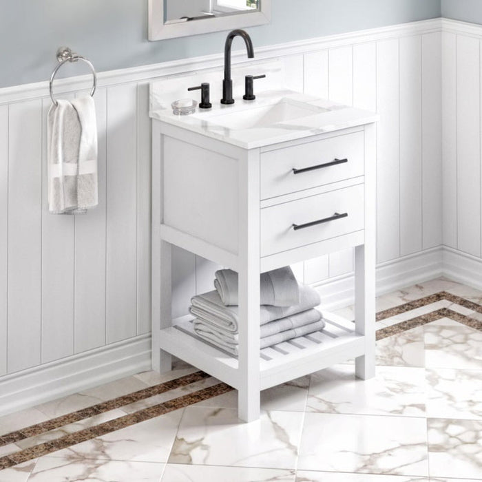 jeffrey alexander wavecrest 24-inch single bathroom vanity with top in white from home luxury usa