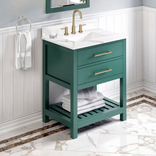 jeffrey alexander wavecrest 30-inch bathroom vanity with top in blue from home luxury usa