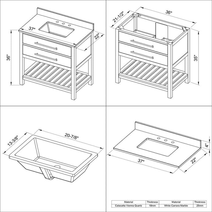 jeffrey alexander wavecrest 36-inch single bathroom vanity with top in blue from home luxury usa