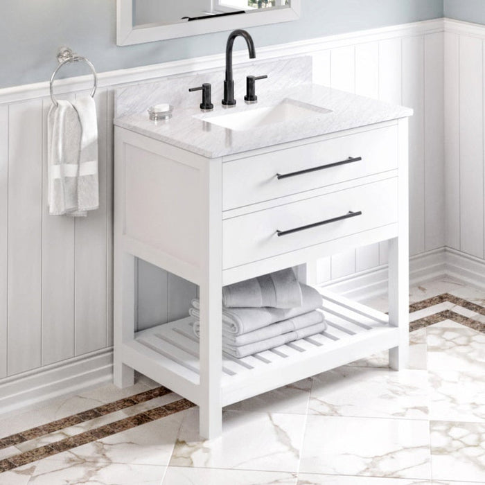 jeffrey alexander wavecrest 36-inch single bathroom vanity with top in white from home luxury usa