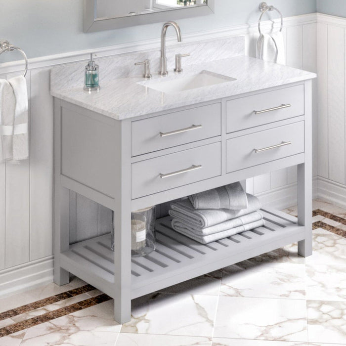 jeffrey alexander wavecrest 48-inch single bathroom vanity with top in grey from home luxury usa