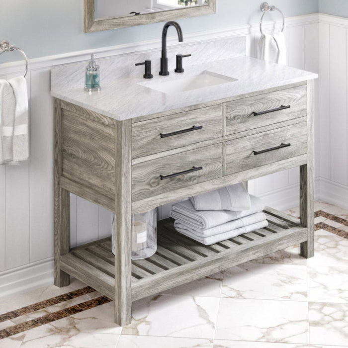 jeffrey alexander wavecrest 48-inch single bathroom vanity with top in grey from home luxury usa