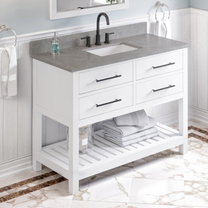 jeffrey alexander wavecrest 48-inch single bathroom vanity with top in grey from home luxury usa