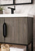 Columbia 31.5" Single Vanity, Ash Gray, Matte Black, w/ White Glossy Composite Stone Top - Luxe Vanity & Tub