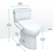 TOTO Drake 1.6 GPF Two Piece Elongated Chair Height Toilet with Left Hand Lever - Bidet Seat Included - Luxe Vanity & Tub