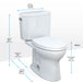 TOTO Drake II 1.28 GPF Two Piece Elongated Toilet with Left Hand Lever - Seat Included - Luxe Vanity & Tub