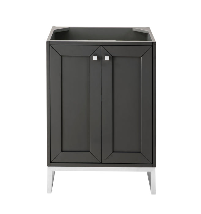 Chianti 24" Single Vanity Cabinet, Mineral Gray, Brushed Nickel - Luxe Vanity & Tub