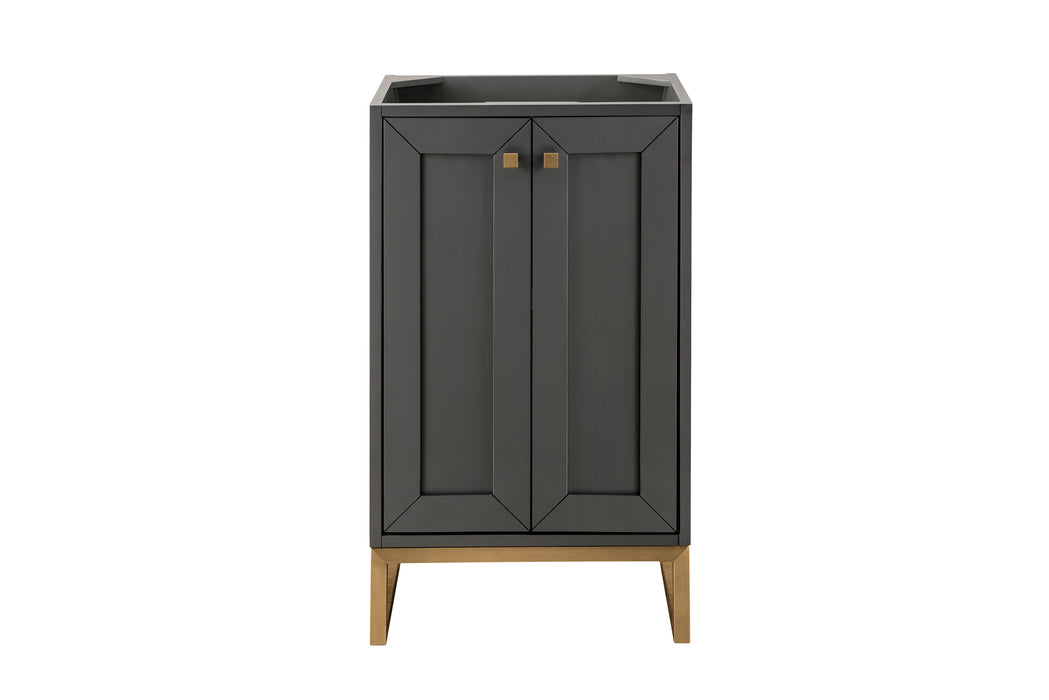 Chianti 20" Single Vanity Cabinet, Mineral Gray, Radiant Gold - Luxe Vanity & Tub