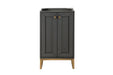 Chianti 20" Single Vanity Cabinet, Mineral Gray, Radiant Gold - Luxe Vanity & Tub