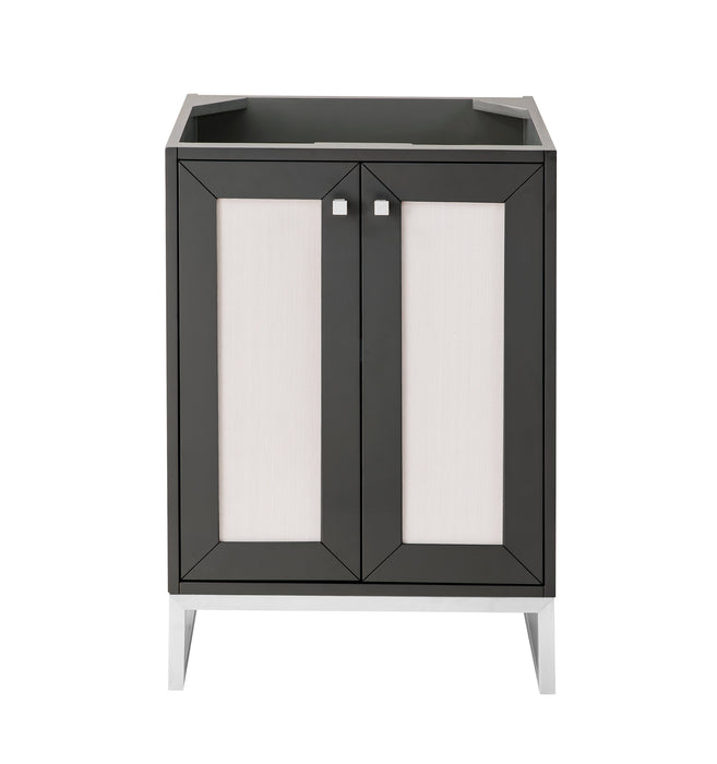 Chianti 24" Single Vanity Cabinet, Mineral Gray, Brushed Nickel - Luxe Vanity & Tub