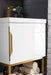 Columbia 24" Single Vanity, Glossy White, Radiant Gold w/ White Glossy Composite Stone Top - Luxe Vanity & Tub