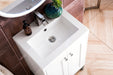 Chianti 20" Single Vanity, Glossy White, Brushed Nickel, w/ White Glossy Composite Stone Top - Luxe Vanity & Tub