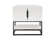 Columbia 31.5" Single Vanity Cabinet, Glossy White, Matte Black - Luxe Vanity & Tub