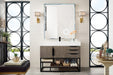 Columbia 48" Single Vanity, Ash Gray, Matte Black w/ Glossy White Composite Stone Top - Luxe Vanity & Tub