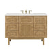 Laurent 48" Single Vanity in Light Natural Oak James Martin Vanities Eternal Jasmine Pearl Quartz 