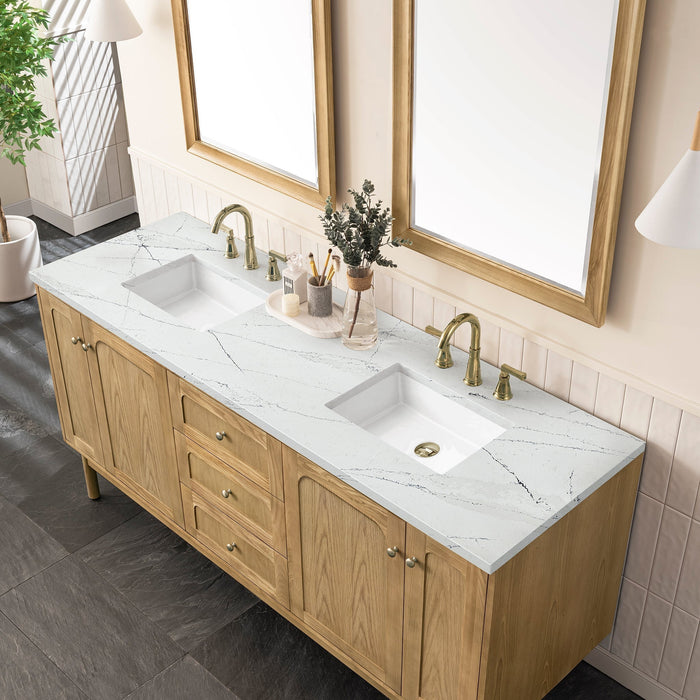 Laurent 72" Double Vanity in Light Natural Oak