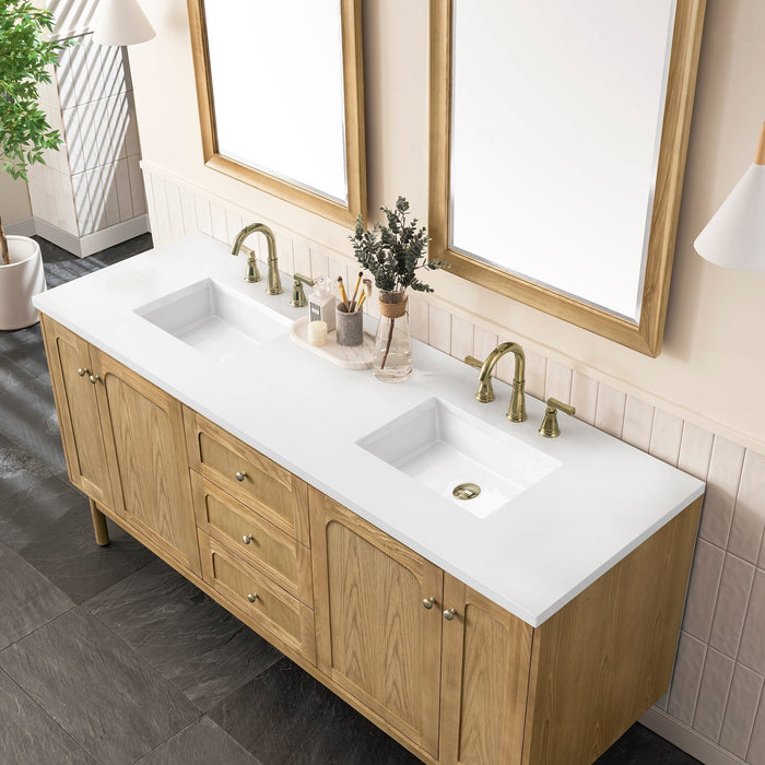 Laurent 72" Double Vanity in Light Natural Oak