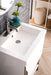 Columbia 24" Single Vanity, Glossy White, Brushed Nickel w/ White Glossy Composite Stone Top - Luxe Vanity & Tub