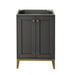 Chianti 24" Single Vanity Cabinet, Mineral Gray, Radiant Gold - Luxe Vanity & Tub