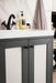 Chianti 24" Single Vanity, Mineral Gray, Matte Black, w/ White Glossy Composite Stone Top - Luxe Vanity & Tub