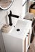 Chianti 20" Single Vanity, Glossy White, Matte Black, w/ White Glossy Composite Stone Top - Luxe Vanity & Tub