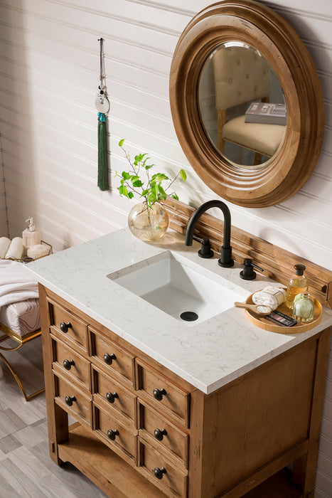 Malibu 36" Single Bathroom Vanity Single Bathroom Vanity James Martin Vanities White Zeus Quartz 