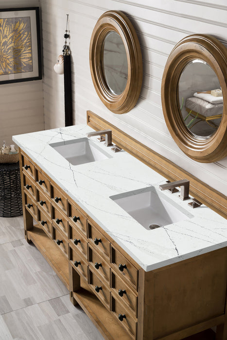 Malibu 72" Double Bathroom Vanity Double bathroom Vanity James Martin Vanities White Zeus Quartz 