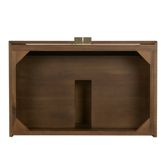 Marcello 36" Vanity in Chestnut Single Bathroom Vanity James Martin Vanities Eternal Serena Quartz 