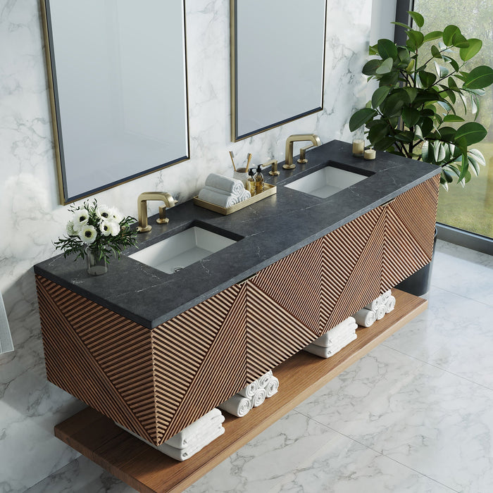 Marcello 72" Vanity in Chestnut Double Bathroom Vanity James Martin Vanities Lime Delight Quartz 