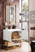 Columbia 31.5" Single Vanity, Glossy White, Radiant Gold, w/ White Glossy Composite Stone Top - Luxe Vanity & Tub