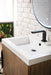 Columbia 24" Single Vanity, Latte Oak, Matte Black w/ White Glossy Composite Stone Top - Luxe Vanity & Tub