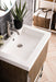 Columbia 24" Single Vanity, Latte Oak, Brushed Nickel w/ White Glossy Composite Stone Top - Luxe Vanity & Tub