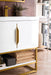 Columbia 31.5" Single Vanity, Glossy White, Radiant Gold, w/ White Glossy Composite Stone Top - Luxe Vanity & Tub