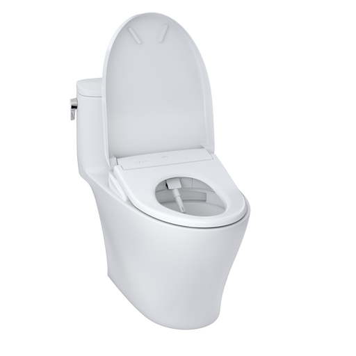 TOTO Nexus 1.28 GPF One Piece Elongated Chair Height Toilet with Washlet+ S7A Auto Open Bidet Seat, Tornado Auto Flush, CEFIONTECT, EWATER+, and PREMIST - Luxe Vanity & Tub