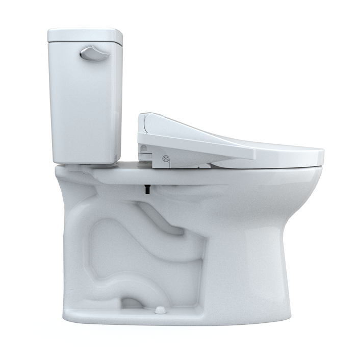 TOTO Drake 1.6 GPF Two Piece Elongated Chair Height Toilet with Left Hand Lever - Bidet Seat Included - Luxe Vanity & Tub